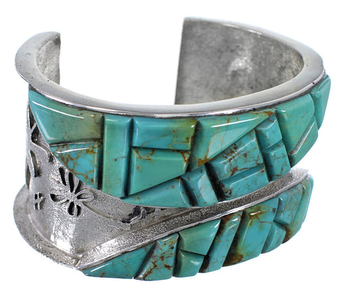 Turquoise Southwest Dragonfly Sterling Silver Cuff Bracelet MX27131